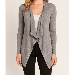 Epic Threads Womens Medium Gray Open Front Drape Cardigan Sweater
